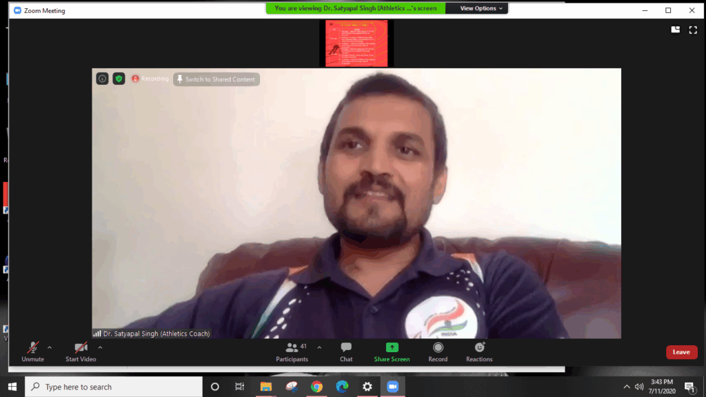 Webinar on Lockdown Home Workout for Visually Impaired Athletes