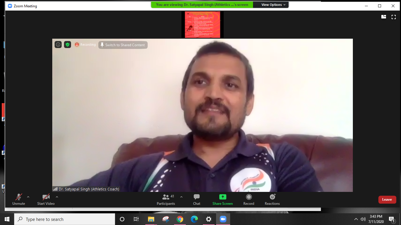 Webinar on Lockdown Home Workout for Visually Impaired Athletes