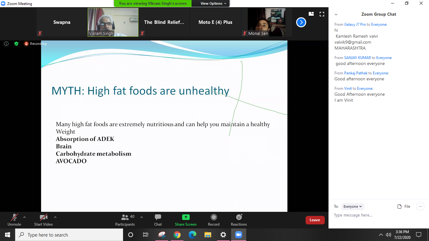 Webinar on Myths and Misconceptions about Sports Nutrition
